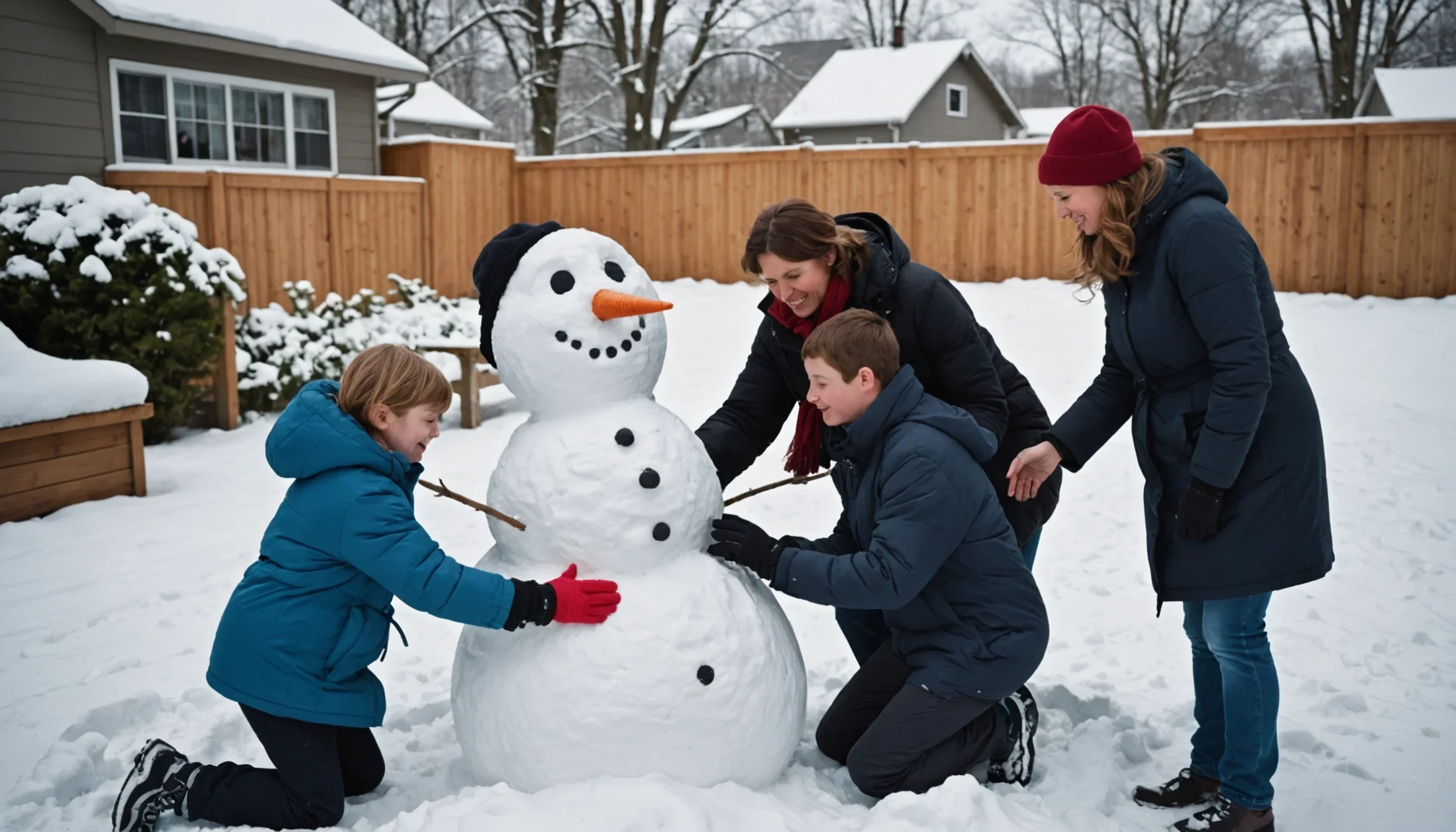 Creando un bonhomme de neige en familia: una aventura en la maternelle.